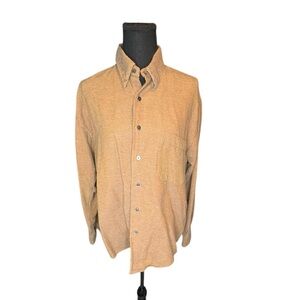 Trictots St Raphael Men’s Medium Brown Cotton Button Down Long Sleeve Shirt 0222